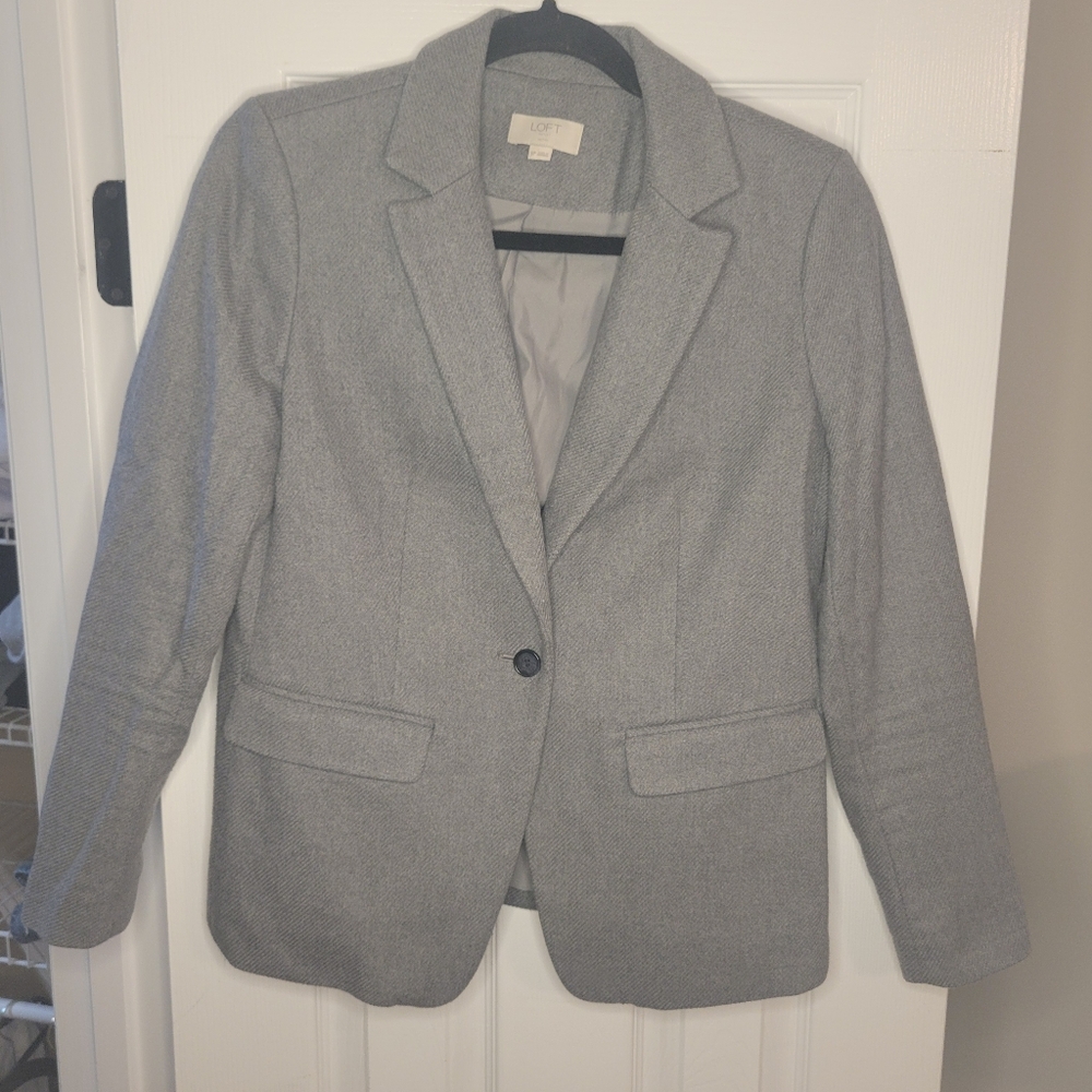 Petite Loft Heathered Gray Blazer